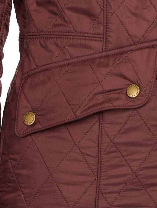 Barbour Women s Cavalry Polarquilt Jacket Dark Plum Black