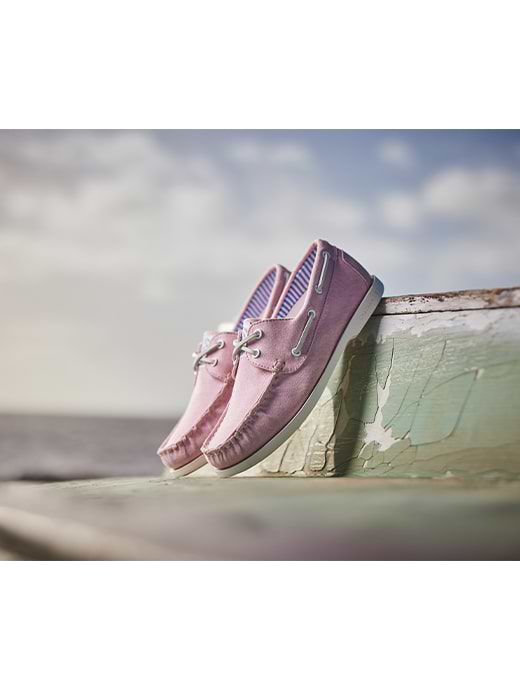 Chatham X Joules Women's Jetty Lady Canvas Boat Shoes Pink 