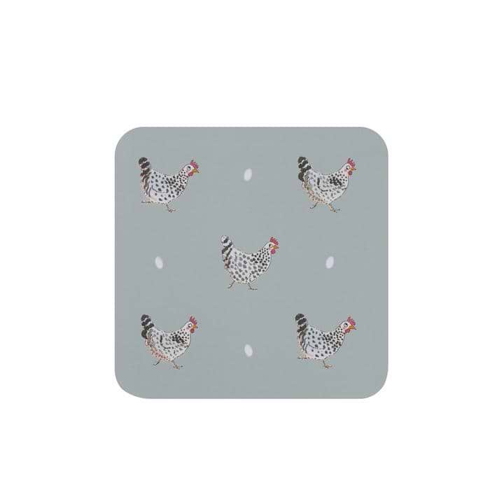 Sophie Allport Set of 4 Coasters Chicken