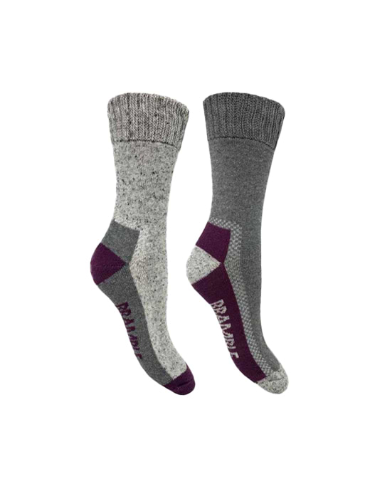 Cleversocks Bramble Women's Weekend Rambler Socks Grey/Purple -UK 4-7