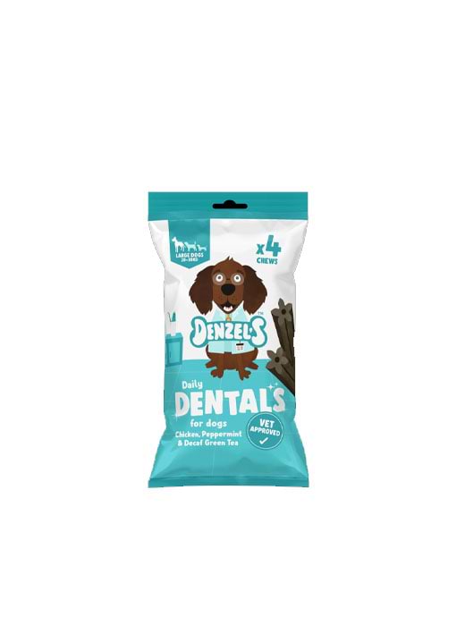 Denzel's Daily Dentals For Large Dogs: Chicken, Peppermint & Decaf Green Tea