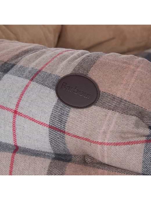 Barbour Luxury Dog Bed Taupe/Pink Tartan