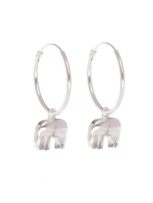 Sophie Allport Elephant Silver Hoop Earrings