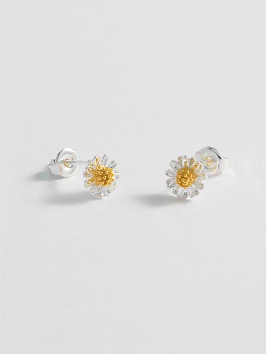 Estella Bartlett Mini Wildflower Earrings Silver Plated 