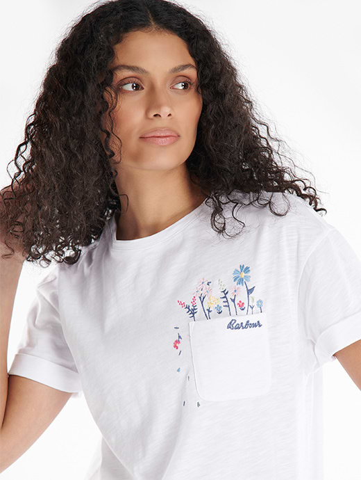 Barbour Women s Evergreen T Shirt White