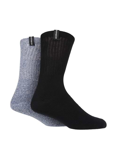 Glenmuir Men's Boot Socks 2pk Black/Blue 