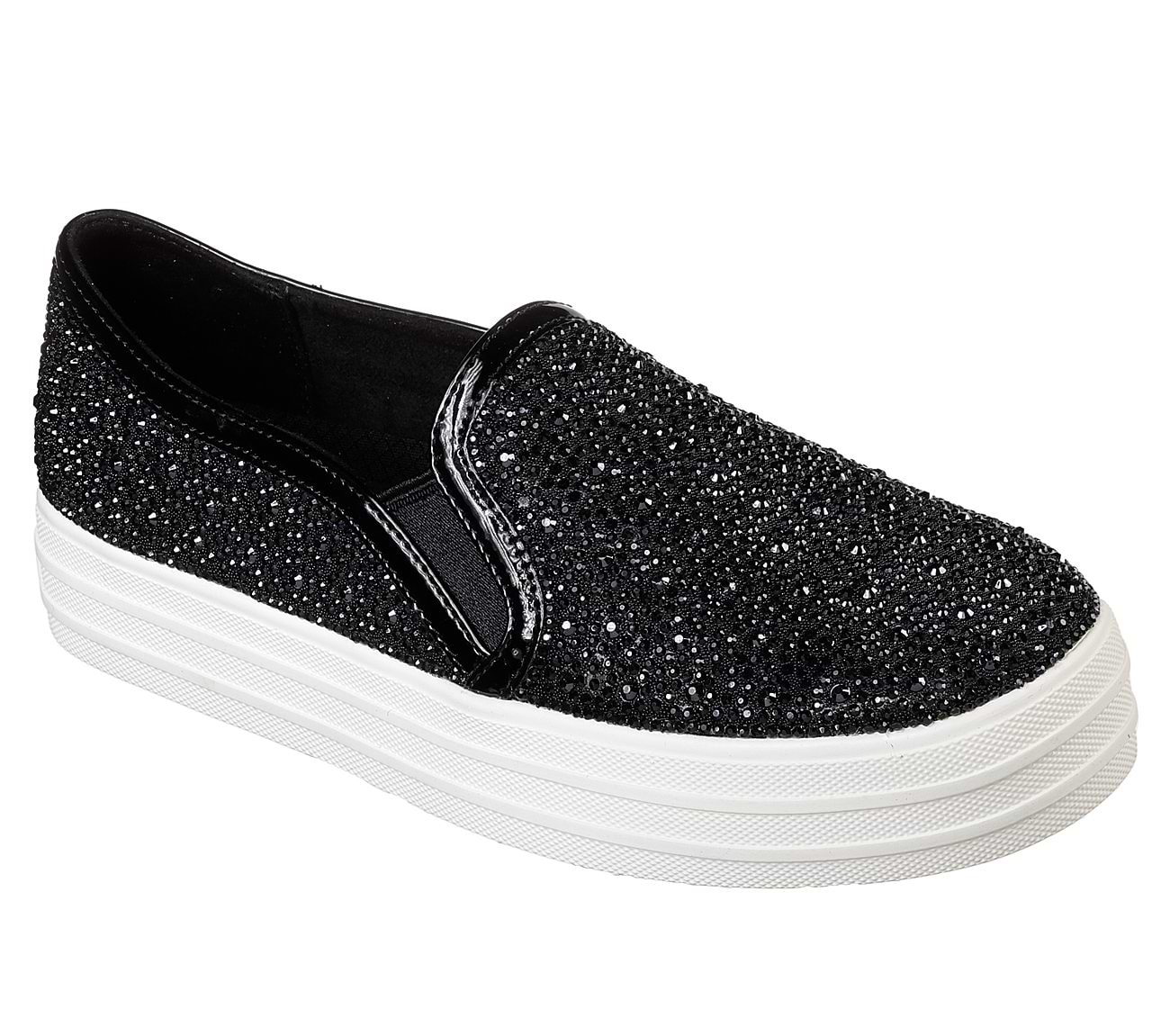 Skechers double online up black