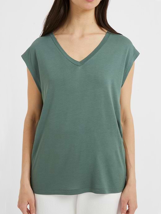 Great Plains Women's Soft Touch Jersey V Neck Top Tropical Green