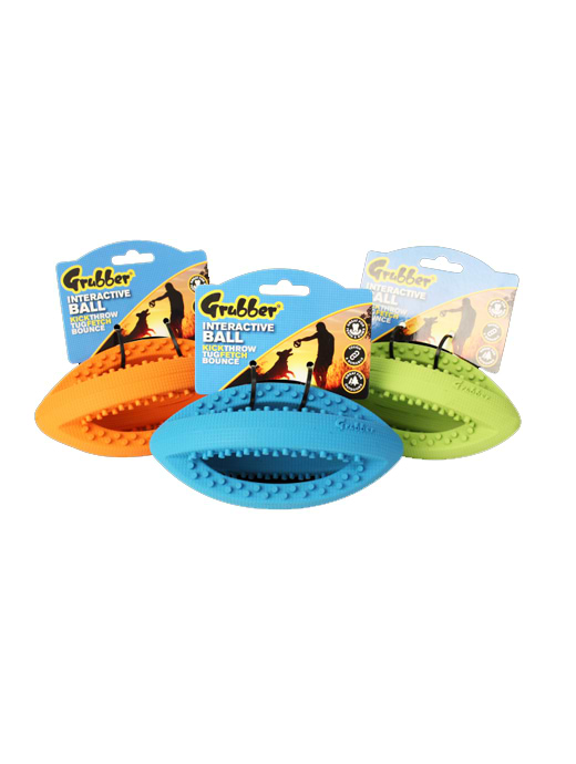 Happy Pet Grubber Interactive Rugby Ball Mini