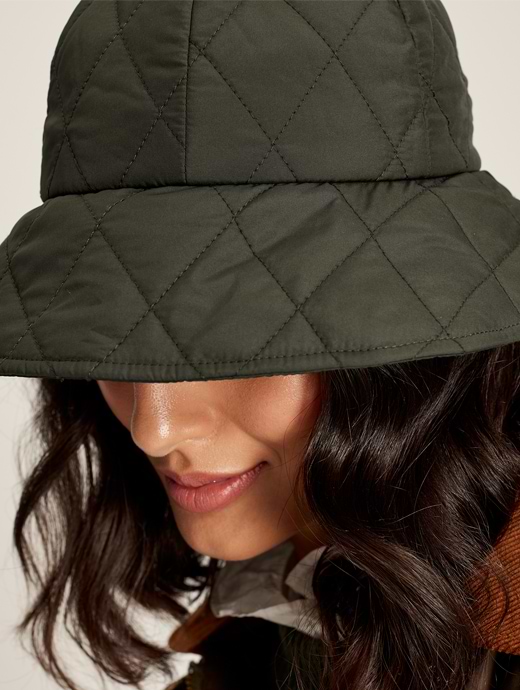 Joules Harriet Quilted Bucket Hat Heritage Green -One Size