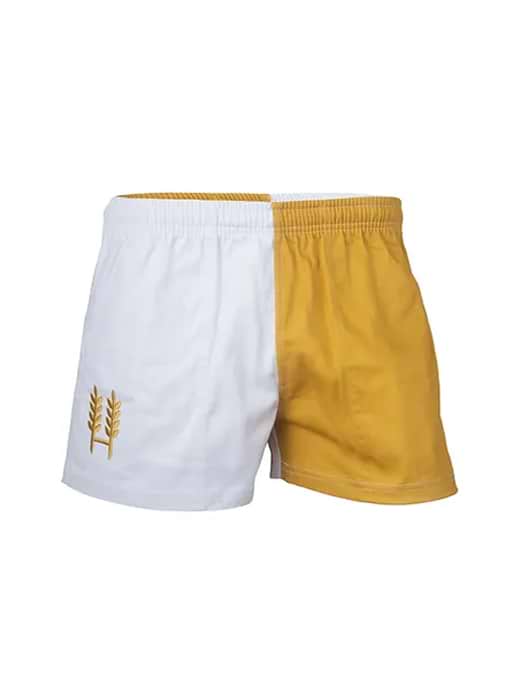 Hexby Unisex Harlequin Shorts White/Gold 