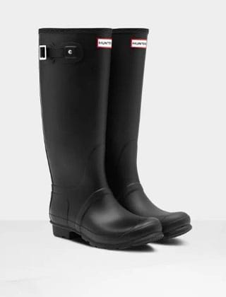 Black hunter cheap boots wide calf