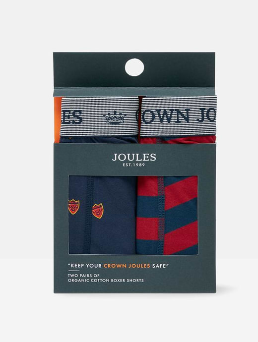 Joules Men's Crown Joules Boxer 2pk Crest Navy