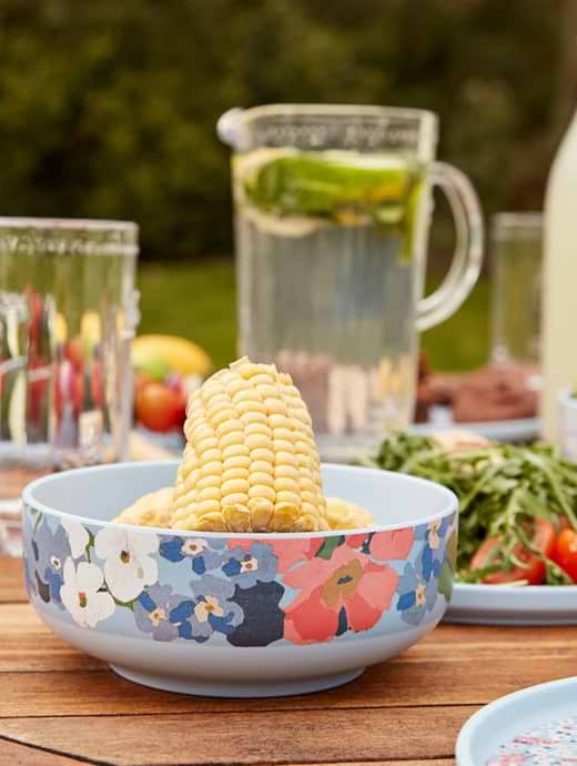 Joules Outdoor Cereal Bowl Blue Floral Pack Of Four