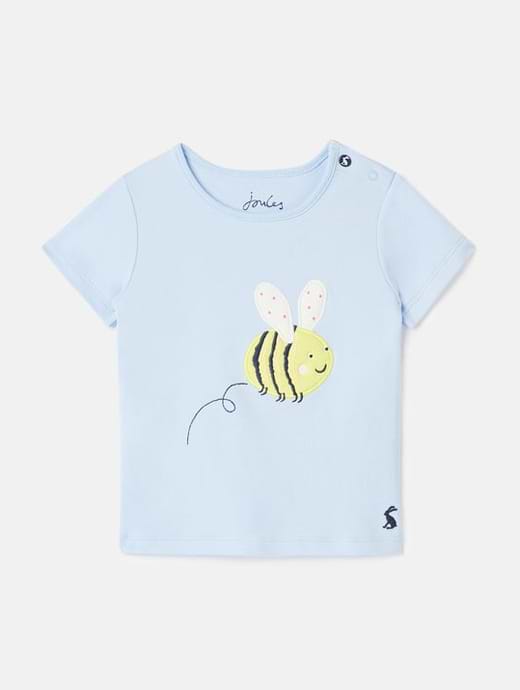 Joules Tate Short Sleeve T-Shirt Blue Bee