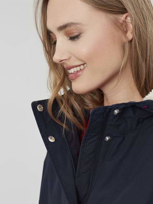 Joules Women s Charlton Waterproof Parka Marine Navy