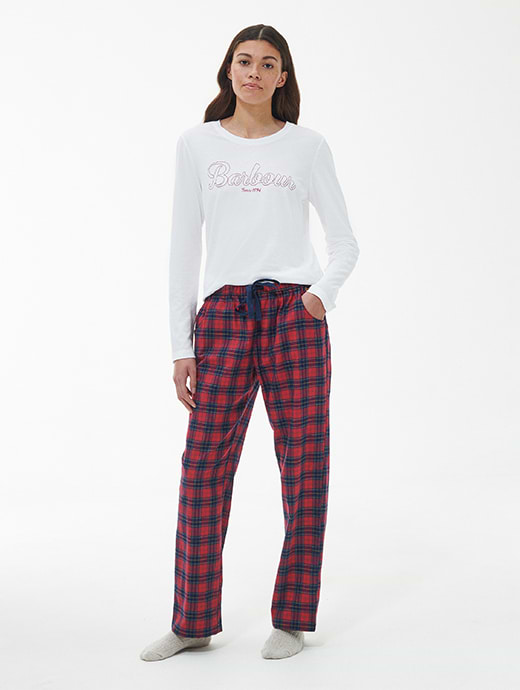 Barbour Women s Phoebe Pyjama Set Small Red Tartan