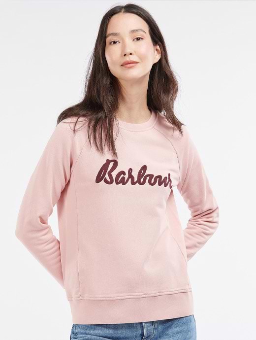 Barbour otterburn sweatshirt pink new arrivals