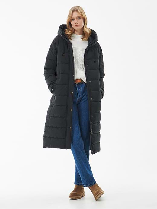 Barbour black puffer coat 2025
