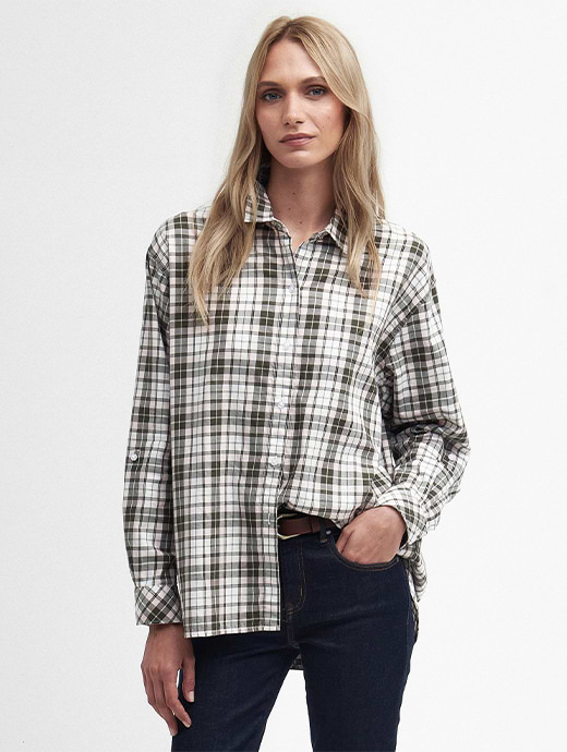 Barbour Women's Angelonia Shirt Olive Check