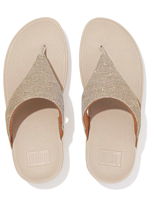 FitFlop Lottie Shimmer Mesh Toe Thong Silver