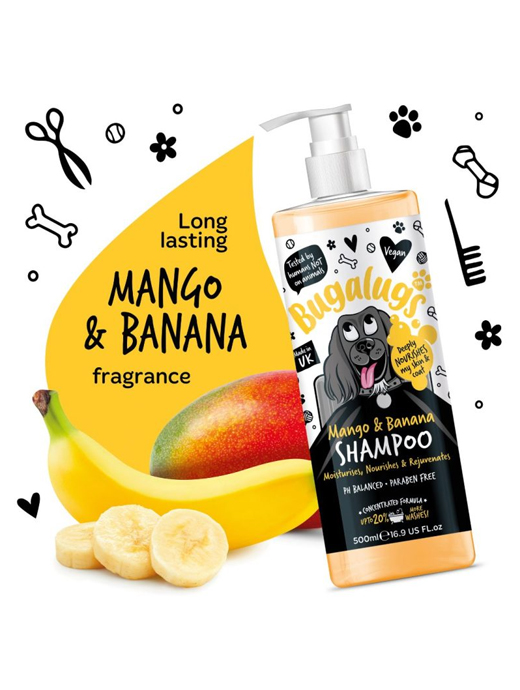 Bugalugs Mango & Banana Dog Shampoo Bottle With Pump 500ml