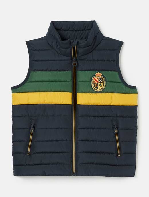 Joules Matchday Crofton Gilet With Heritage Badge Marine Navy 