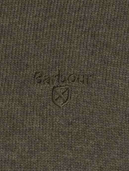 Barbour Cotton Half Zip Sweater Olive Marl