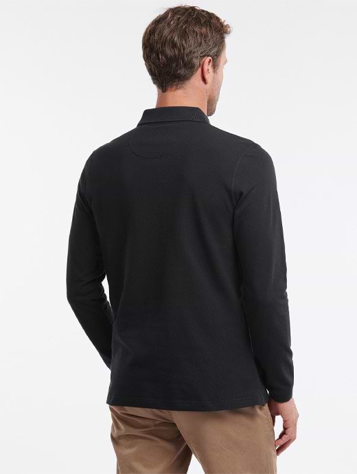 Barbour Men's Long Sleeve Polo Shirt Black