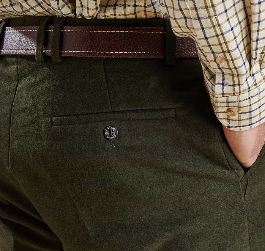 Barbour traditional fit moleskin clearance trousers