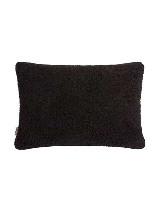 Chalk Oblong Cushion Sherpa Black 