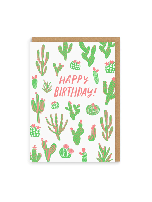 Ohh Deer Cacti Happy Birthday Greeting Card