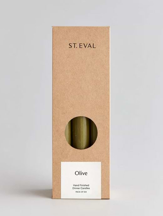 St Eval 7/8" Olive Green Dinner Candles Gift Pack