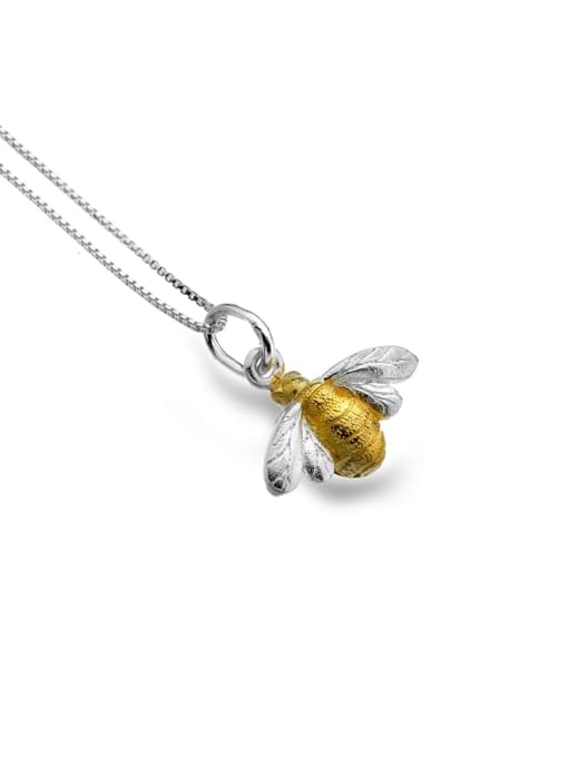 Sea Gems Origins Silver Pendant With Gold Plated Bee 