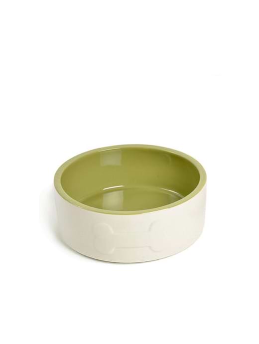 Petface Ceramic Bowl Cream/Green 8"