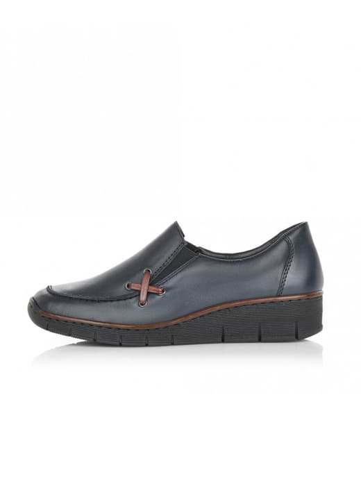 Rieker Women s 53783 14 Wedge Loafer Pacific