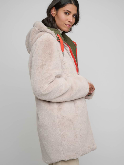 Lee cooper heavy faux fur lined coat ladies discount