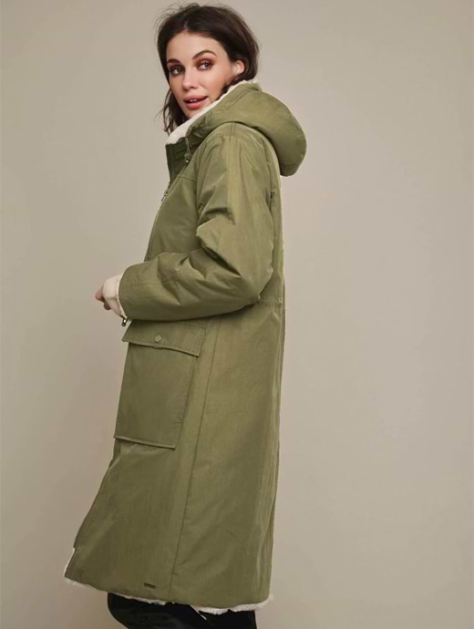Fur lined reversible raincoats hot sale
