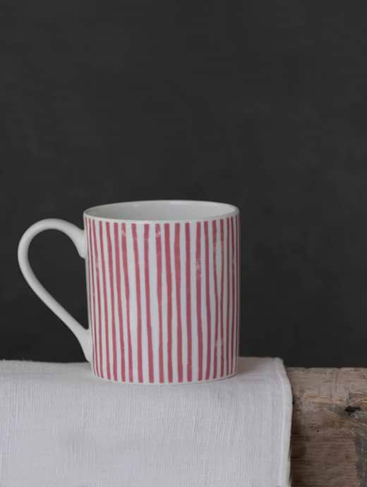 Sam Wilson Large Pink Striped Mug 