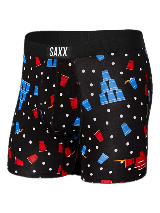 Saxx Vibe Boxer Brief Black Beer Champs