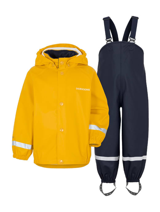 Didriksons Children s Slaskeman Waterproof Rain Set Oat Yellow