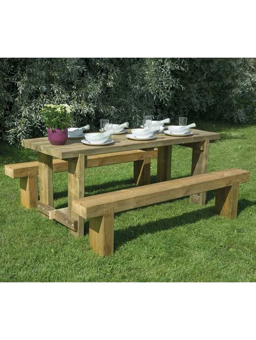Forest Garden Refectory Table and Sleeper Bench 1.8m