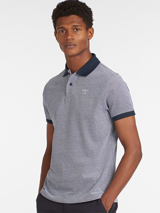 Barbour Men's Sports Midlayer Polo Midnight Blue