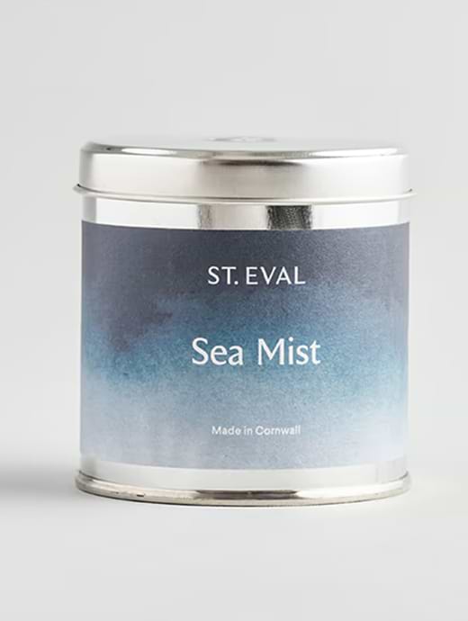 St Eval Coastle Scented Tin Candle Sea Mist 