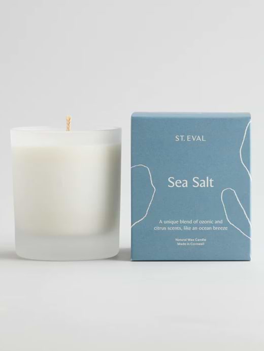 St Eval Lamorna Glass Candle Sea Salt