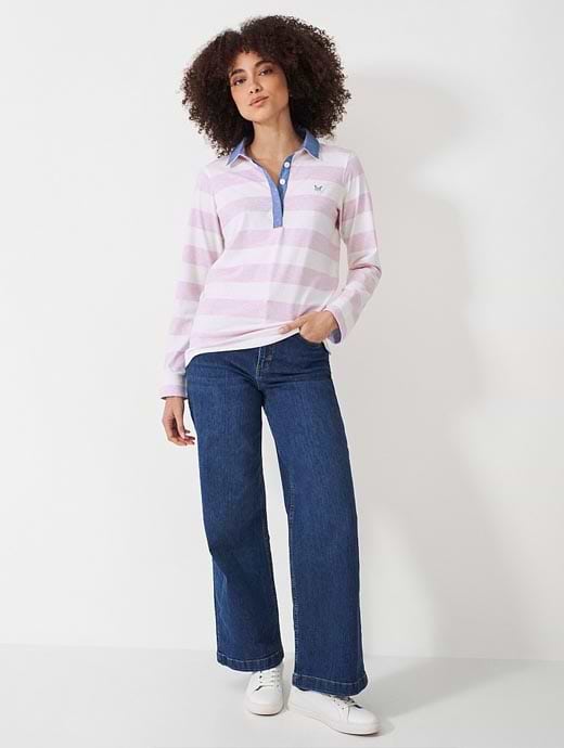 Crew Clothing Women s Rugby Top White Pink