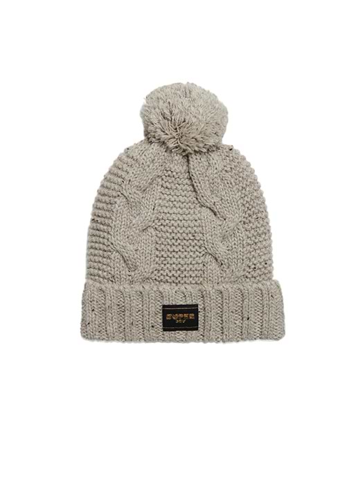 Superdry Cable Knit Beanie Beige
