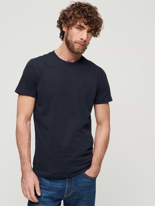 Superdry Men's Essential Logo Embroidered Tee UB Eclipse Navy