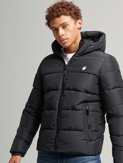 Superdry black padded jacket top