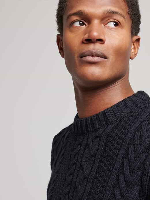 Superdry cable knit jumper mens hotsell